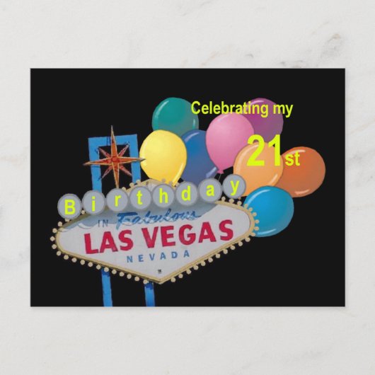 Het vieren van mijn 21ste Las Vegas Birthday Brief Briefkaart (Voorkant)