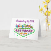 Het vieren van mijn 30e Las Vegas Birthday Kaart (Gele Bloem)