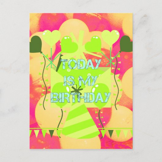 Het vieren van mijn vreugdevolle verjaardag Zegeni Briefkaart (Voorkant)