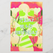 Het vieren van mijn vreugdevolle verjaardag Zegeni Briefpapier (Voorkant)