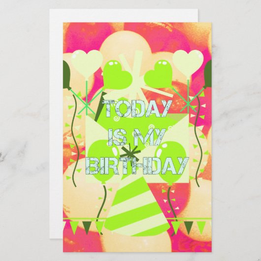 Het vieren van mijn vreugdevolle verjaardag Zegeni Briefpapier (Voorkant / Achterkant)