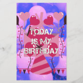 Het vieren van mijn vreugdevolle verjaardag Zegeni Briefpapier (Voorkant)