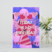 Het vieren van mijn vreugdevolle verjaardag Zegeni Briefpapier (Staand voorkant)