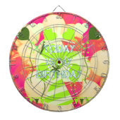 Het vieren van mijn vreugdevolle verjaardag Zegeni Dartbord (Voorkant)