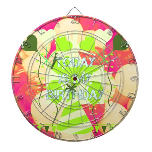 Het vieren van mijn vreugdevolle verjaardag Zegeni Dartbord (Voorkant)