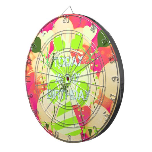 Het vieren van mijn vreugdevolle verjaardag Zegeni Dartbord (Voorkant Rechts)