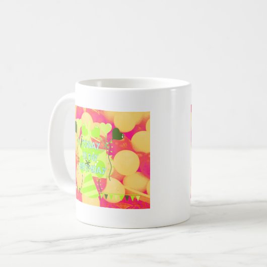 Het vieren van mijn vreugdevolle verjaardag Zegeni Koffiemok (Voorkant links)