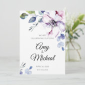 Het vieren van onze Liefde Floral Wedding Kaart (Staand voorkant)