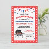 Het vieren van uw Militaire Hero Verjaardag BBQ Kaart (Staand voorkant)