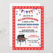 Het vieren van uw Militaire Hero Verjaardag BBQ Kaart (Voorkant / Achterkant)