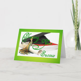 Het vieren van Uw succes-Afstuderen-Groen Kaart