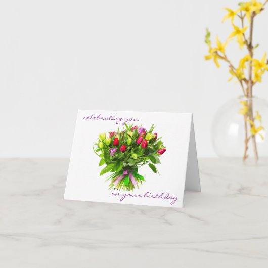 Het vieren van Uw Verjaardag en u Kaart (Gele Bloem)