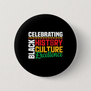 Het vieren van zwarte geschiedenis culturele excel ronde button 5,7 cm