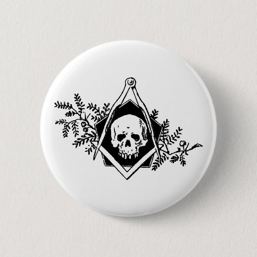 Het Vierkant en de Kompassen van de mortaliteit Ronde Button 5,7 Cm (Voorkant)