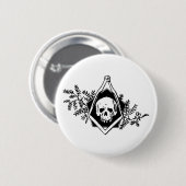 Het Vierkant en de Kompassen van de mortaliteit Ronde Button 5,7 Cm (Voorkant /achterkant)