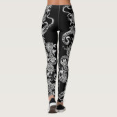 Het vierkant en de Roos Black & White Leggings (Achterkant)