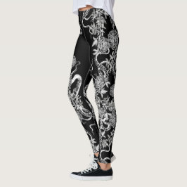 Het vierkant en de Roos Black & White Leggings