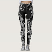 Het vierkant en de Roos Black & White Leggings (Voorkant)