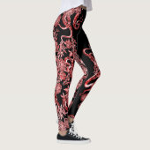 Het vierkant en het Roos rood en zwart Leggings (Rechts)