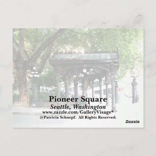 HET VIERKANT VAN DE PIONIER BRIEFKAART (Achterkant)