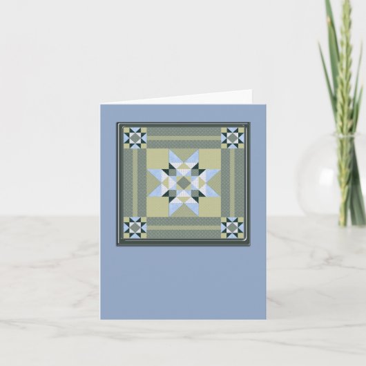 Het Vierkant van het Dekbed van de ster in Blauw & Kaart (Voorkant)