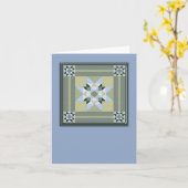 Het Vierkant van het Dekbed van de ster in Blauw & Kaart (Gele Bloem)
