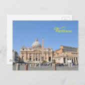Het vierkant van San Pietro in Vatikaan, Rome, Briefkaart (Voorkant / Achterkant)