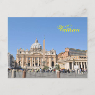 Het vierkant van San Pietro in Vatikaan, Rome, Briefkaart
