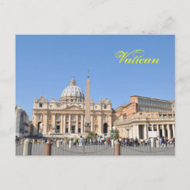 Het vierkant van San Pietro in Vatikaan, Rome, Briefkaart