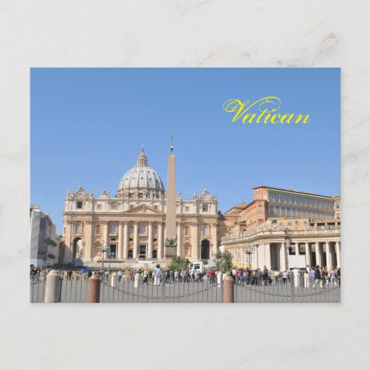 Het vierkant van San Pietro in Vatikaan, Rome, Briefkaart (Voorkant)