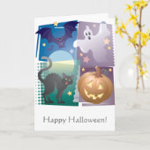 Het Viertal van Halloween Kaart (Gele Bloem)