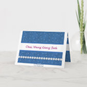 Het VIETNAMESE BLAUW van de Sneeuwvlokken van Chuc Feestdagen Kaart (Achterkant)