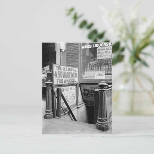 Het Vijf-cent restaurant, 1915 Briefkaart (Staand voorkant)