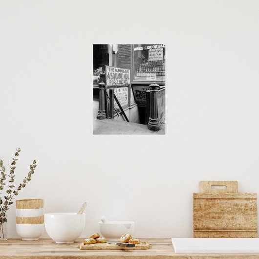 Het vijf-cent restaurant, 1915.  foto poster (Keuken)