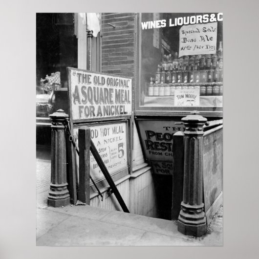 Het vijf-cent restaurant, 1915. foto poster (Voorkant)