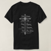 Het vijf Solas-Shirt remt de Christelijke beweging T-shirt (Design voorkant)