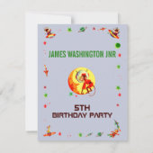 Het vijfde verjaardagsfeestje van Space Boy Kaart (Achterkant)