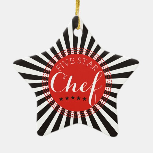 het vijfsterren ornament van de chef-kok culinaire (Achterkant)