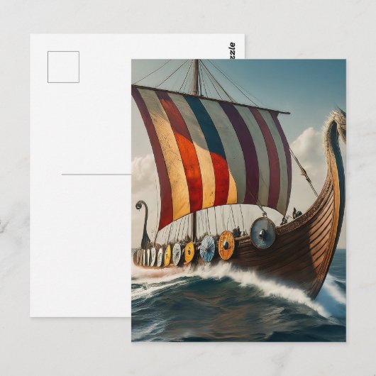 Het Viking Long schip Briefkaart (Voorkant / Achterkant)