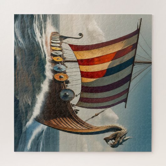 Het Viking Long schip Legpuzzel (Horizontaal)