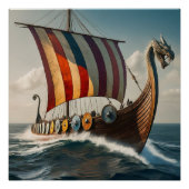 Het Viking Long schip Perfect Poster (Voorkant)