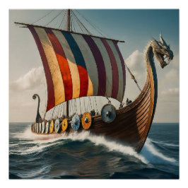 Het Viking Long schip Perfect Poster