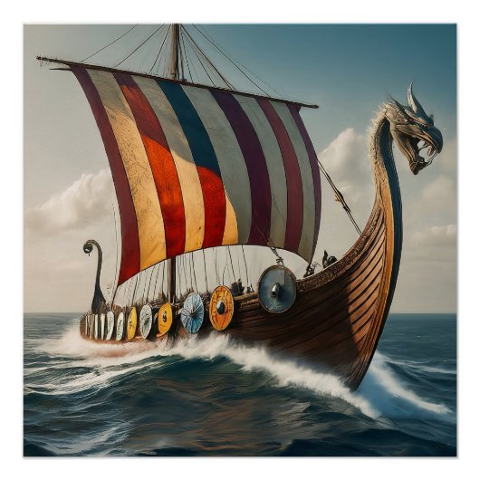 Het Viking Long schip Perfect Poster (Voorkant)