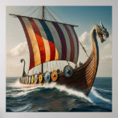 Het Viking Long schip Poster (Voorkant)