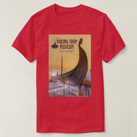 Het Viking Ship Museum Travel Poster T-shirt (Design voorkant)