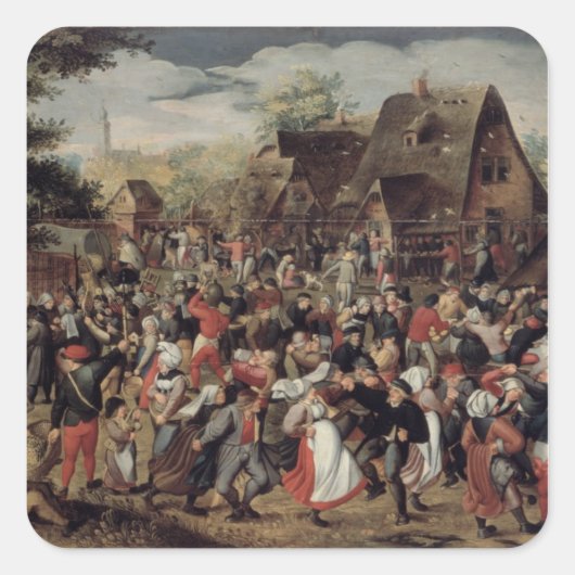 Het Village Festival Vierkante Sticker (Voorkant)