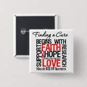 Het vinden van een Cure voor HIV Vierkante Button 5,1 Cm (Voorkant /achterkant)