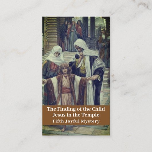 Het vinden van het Kind Jezus Gebed Kaart Contactkaartje (Voorkant)