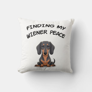 Het vinden van mijn Wiener Peace Funny Teckel Gift Kussen