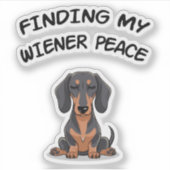 Het vinden van mijn Wiener Peace Funny Teckel Gift Sticker (Voorkant)